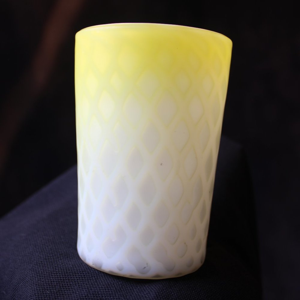 Hobbs Yellow & White Satin Drinking Glass